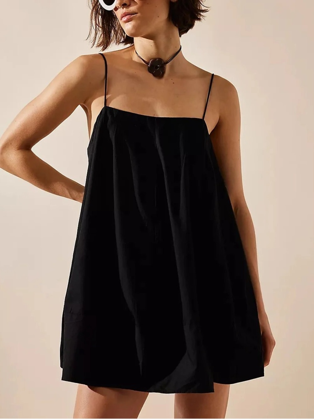 Free People Struttin Mini Dress Black